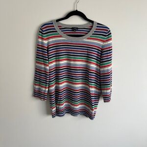 Talbots Multicolor Striped Crewneck Sweater